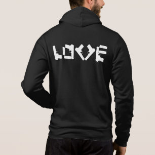 LIEBE-Auflistung Weißes Design Hinzufügen von Text Hoodie