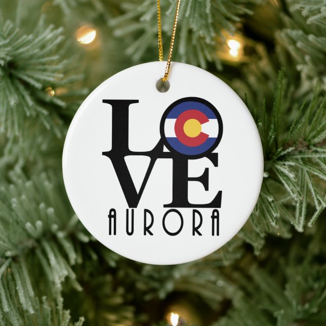 LIEBE Aurora Colorado Keramik Ornament (Baum)