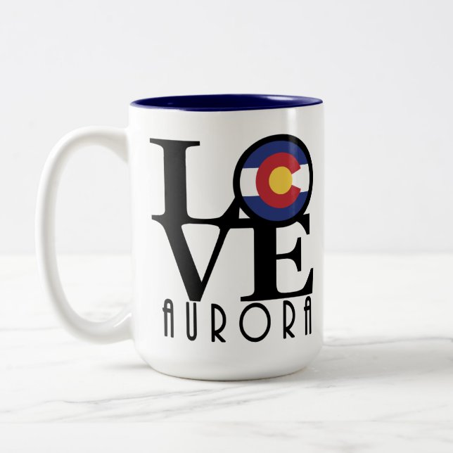 LIEBE Aurora Colorado Zweifarbige Tasse (Links)