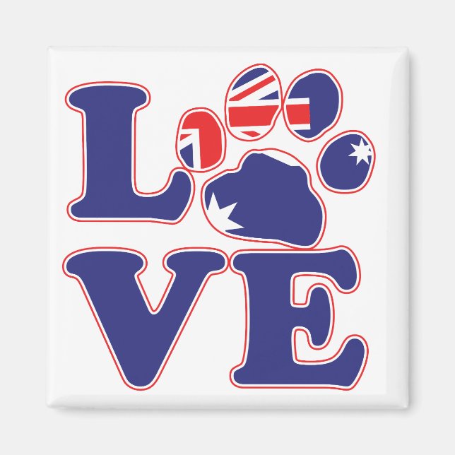 Liebe-aus-Australien-Paw-Print Magnet (Vorne)