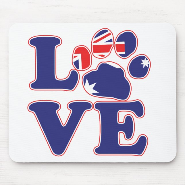 Liebe-aus-Australien-Paw-Print Mousepad (Vorne)