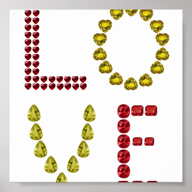 Liebe aus Edelsteinen Poster (Vorne)