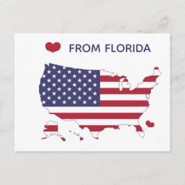 Liebe aus Florida - Staatsstolz - US-Flagge Postkarte