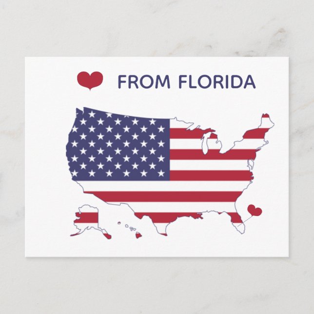 Liebe aus Florida - Staatsstolz - US-Flagge Postkarte (Vorderseite)