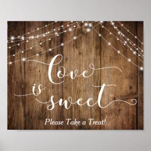 Liebe aus Holz und Licht ist ein süßes Dessertschi Poster