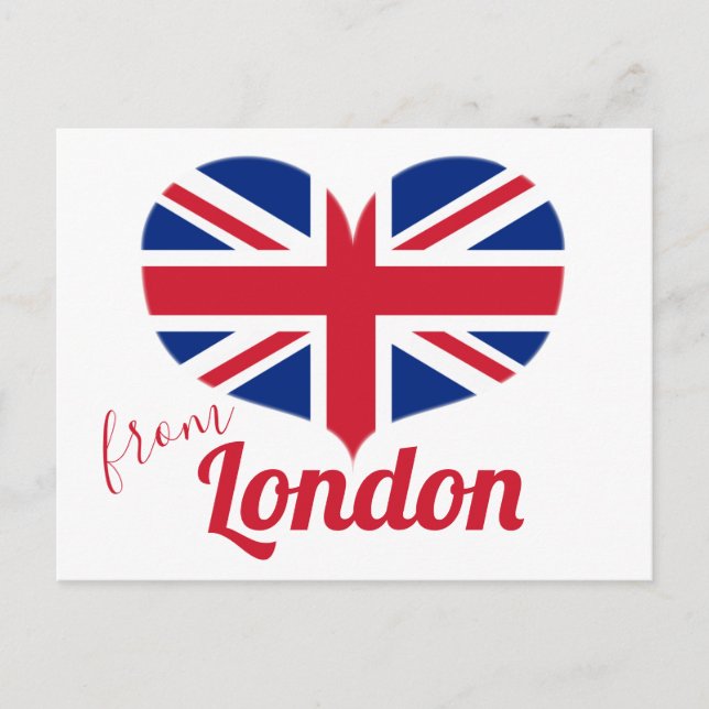 Liebe aus London | Heart Shaped UK Flag Union Jack Postkarte (Vorderseite)