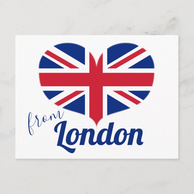 Liebe aus London | Heart Shaped UK Flag Union Jack Postkarte (Vorderseite)