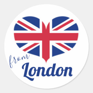 Liebe aus London Heart Shaped UK Flag Union Jack Runder Aufkleber