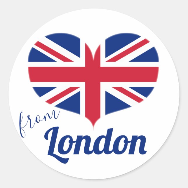 Liebe aus London | Heart Shaped UK Flag Union Jack Runder Aufkleber (Vorderseite)