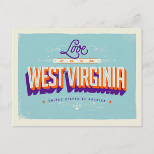 LIEBE aus West Virginia Postkarte