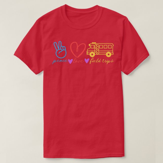 Liebe-Ausflüge lustige Schulbusausflüge T-Shirt (Design vorne)