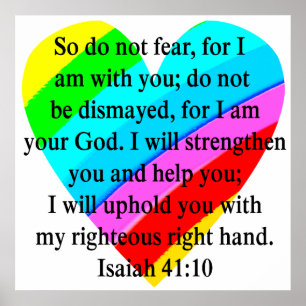 LIEBE AUSGEFÜLLT ISAIAH 41:10 DESIGN POSTER
