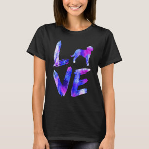 Liebe Aussiedoodle Watercolor Blue Dog Mama Vater T-Shirt