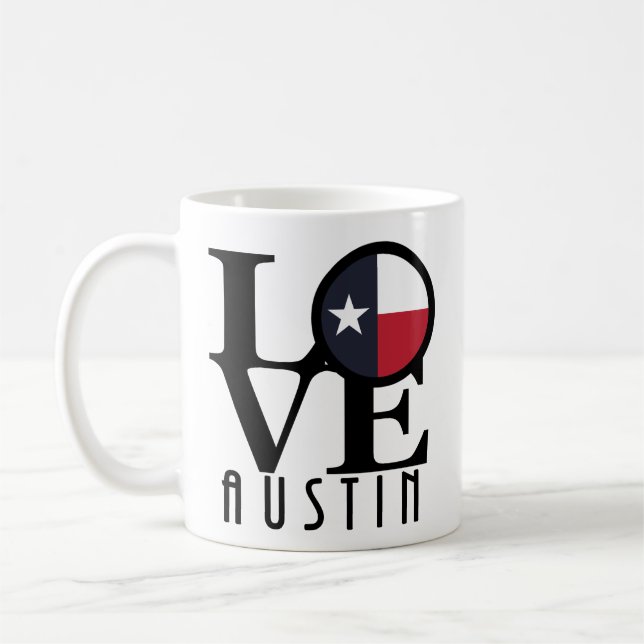 LIEBE Austin Texas 11oz Kaffeetasse (Links)