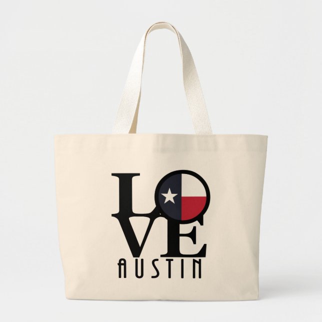 LIEBE Austin Texas Jumbo Stoffbeutel (Vorne)
