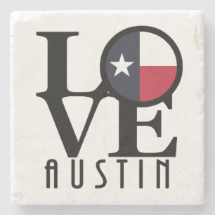 LIEBE Austin Texas Steinuntersetzer