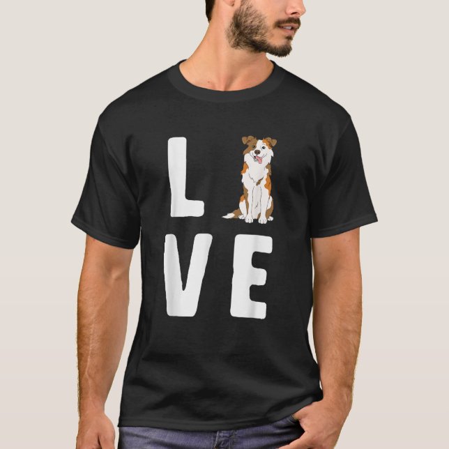 Liebe Australian Shepherds Lover Red Merle Women D T-Shirt (Vorderseite)