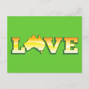 Liebe Australien Aussie Liebe Herzkarte PHANTASTIS Postkarte
