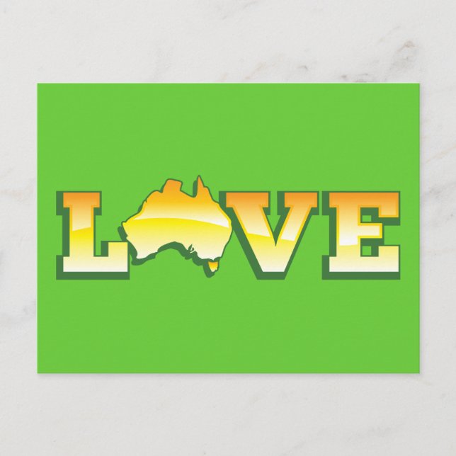 LIEBE Australien Aussie Liebe Herzkarte PHANTASTIS Postkarte (Vorderseite)