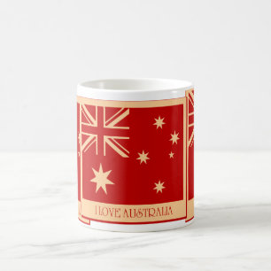 Liebe Australien - Flag Vintage Mugs Tasse