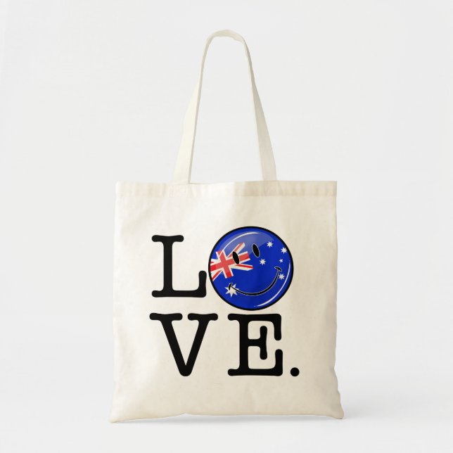 Liebe Australien | Lächelnde Flagge Tragetasche (Vorne)