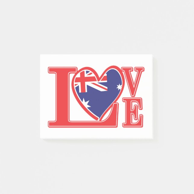Liebe-Australien Post-it Klebezettel (Vorderseite)
