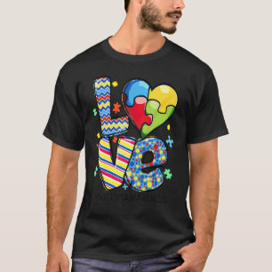 Liebe Autismus-Bewusstsein Für Familie Herz Puzzle T-Shirt