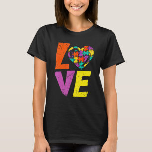 Liebe Autismus-Bewusstsein Herz-Puzzle Familie pas T-Shirt
