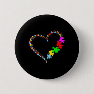 Liebe Autismus Bewusstsein Herz Puzzle Piece Valen Button