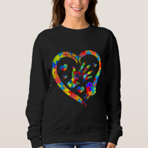Liebe Autismus Bewusstsein Herz Puzzle Piece Valen Sweatshirt