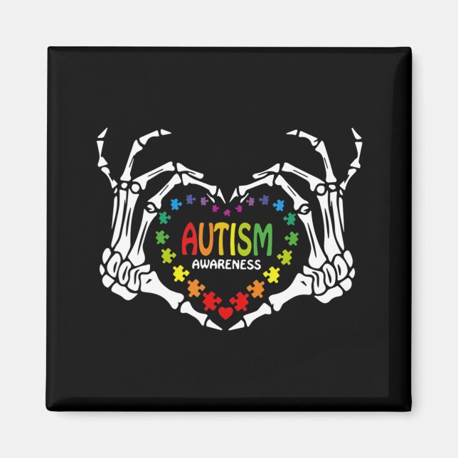 Liebe Autismus Bewusstsein Herz Puzzle Stückchen S Magnet (Vorne)