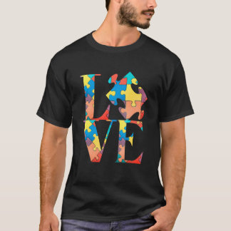 Liebe Autismus Bewusstsein Puzzle Piece Cool leben T-Shirt