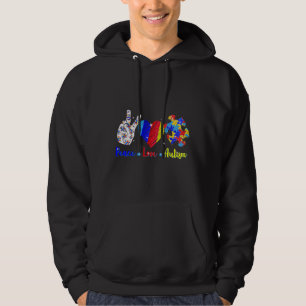Liebe Autismus Bewusstsein Puzzle Ribbon Mens Wom Hoodie