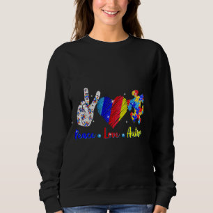 Liebe Autismus Bewusstsein Puzzle Ribbon Mens Wom Sweatshirt