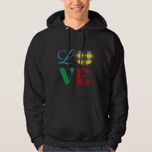 Liebe Autistisches Puzzle Hoodie