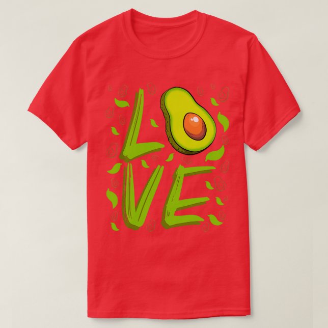 Liebe Avocado Buchstaben Design Guacamole Liebhabe T-Shirt (Design vorne)