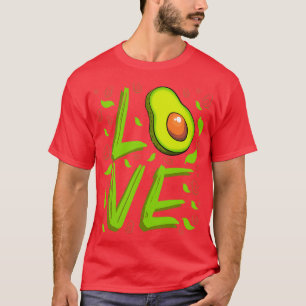 Liebe Avocado Buchstaben Design Guacamole Liebhabe T-Shirt