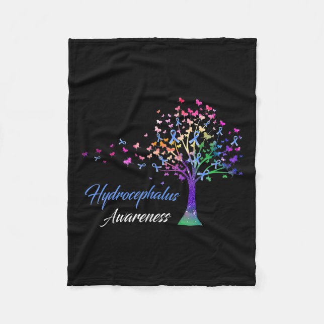 Liebe "Awareness Tree Ribbon" Hoffnung Bewusstsein Fleecedecke (Vorderseite)