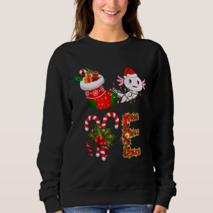 Liebe Axolotl Christmas Lights Led Weihnachtsmannm Sweatshirt