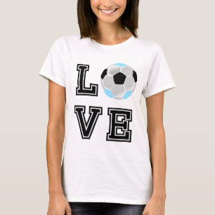 Liebe Baby Blue Soccer - Black Letters T-Shirt