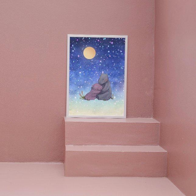 Liebe, Baby Hippo und ihre Mutter Poster (Von Creator hochgeladen)