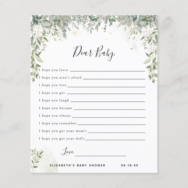 Liebe Baby wünscht | Baby Showspiel (Vorderseite)