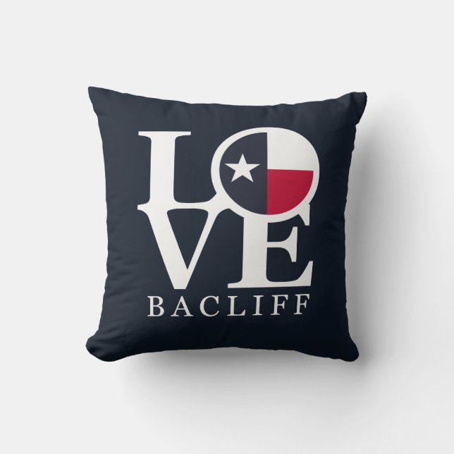 LIEBE Bacliff Texas Kissen (Vorderseite)
