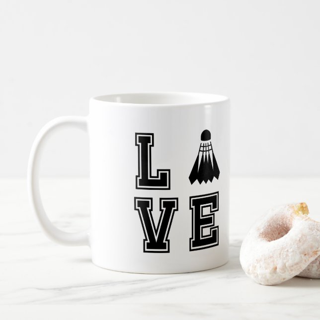 Liebe Badminton Kaffeetasse (Mit Donut)