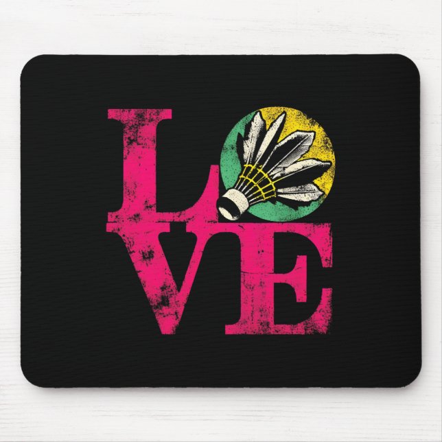 Liebe Badminton - Vintage Badminton Shuttl Mousepad (Vorne)