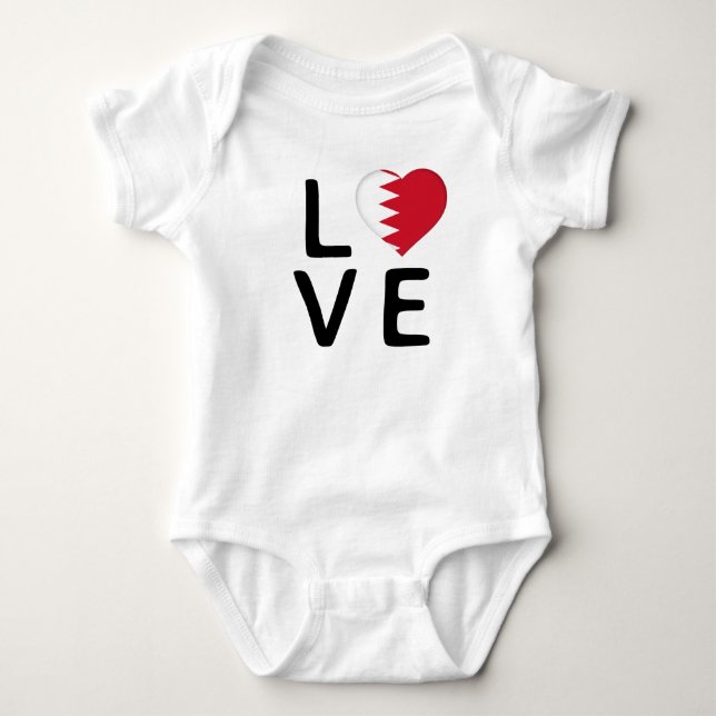 Liebe - Bahrain-Flagge Baby Strampler (Vorderseite)