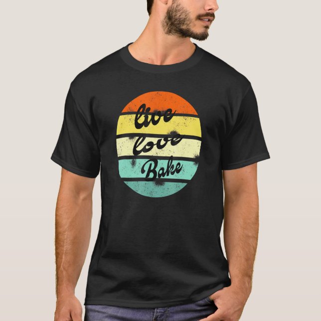 Liebe Bake Vintag Backbäckerei T-Shirt (Vorderseite)