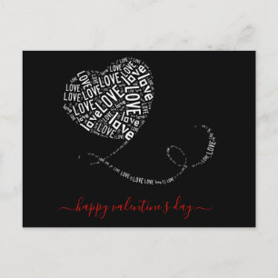 Liebe Ballon Word Art Valentine's Day Postkarte