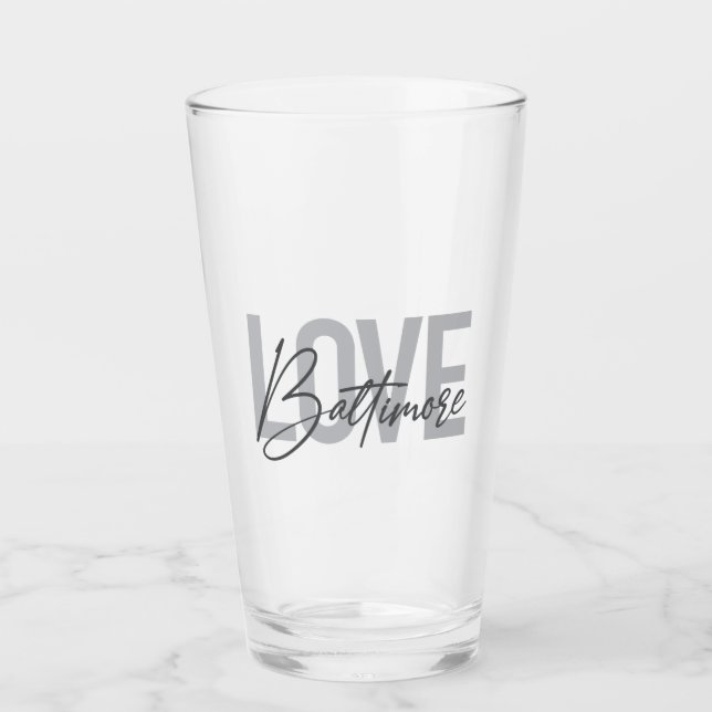 Liebe Baltimore, einfach, modern und modern im urb Glas (Vorderseite)