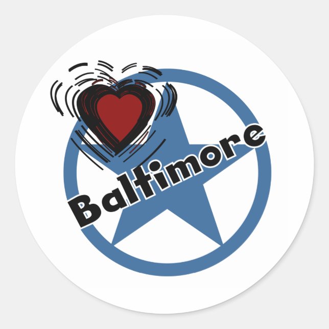 Liebe Baltimore Runder Aufkleber (Vorderseite)